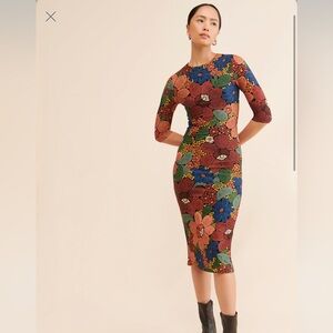 FARM Rio Vibrant Floral Long Sleeve Dress